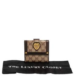 مملوكة مسبقًا Gucci Brown/Beige GG Crystal Babouska Compact Wallet
