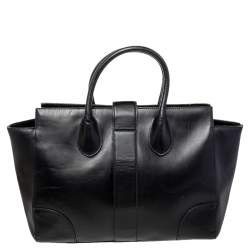 Gucci Black Leather Lady Buckle Tote