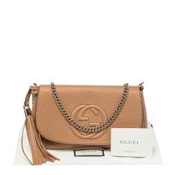 Gucci Beige Leather Soho Chain Shoulder Bag