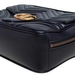 Pre Owned حقيبة كاميرا غوتشي "مارمونت" صغيرة مزينة بشعار الماركة جي جي جلد ماتيلاس كريمي