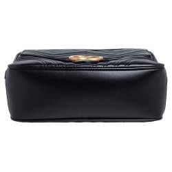 Pre Owned حقيبة كاميرا غوتشي "مارمونت" صغيرة مزينة بشعار الماركة جي جي جلد ماتيلاس كريمي