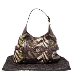 Pre Owned حقيبة هوبو غوتشي إصدار محدود للذكرى السنوية ال 85 جلد ثعبان متعدد الألوان