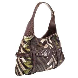 Pre Owned حقيبة هوبو غوتشي إصدار محدود للذكرى السنوية ال 85 جلد ثعبان متعدد الألوان