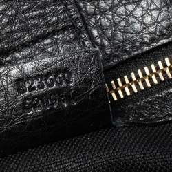 مملوكة مسبقًا حقيبة يد توتس غوتشي بامبو جلد أسود متوسطة