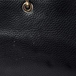 مملوكة مسبقًا حقيبة يد توتس غوتشي بامبو جلد أسود متوسطة