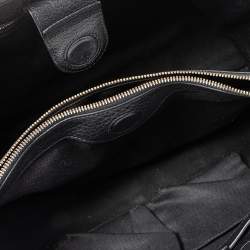 مملوكة مسبقًا حقيبة يد توتس غوتشي بامبو جلد أسود متوسطة