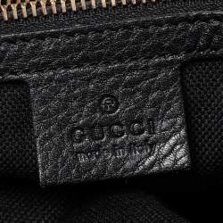 مملوكة مسبقًا حقيبة يد توتس غوتشي بامبو جلد أ سود متوسطة