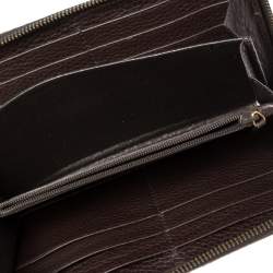 Gucci Beige/Brown Diamante Canvas and Leather 1973 Zip Around Wallet