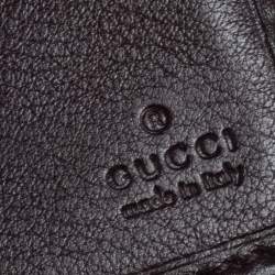 Pre Owned محفظة غوتشي كونتينينتال جلد غوتشيسيما بني داكن ذات قلاب