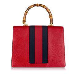 Pre Owned Gucci Red Calf Leather Falena Satchel Bag