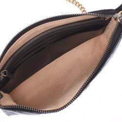 Pre Owned Gucci Black Leather GG Marmont Bag