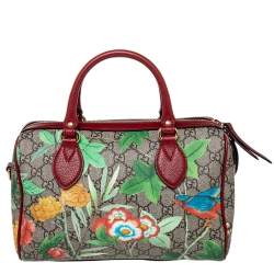 مملوكة مسبقًا Gucci Multicolor GG Blooms Supreme Canvas and Leather Boston Bag