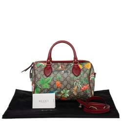مملوكة مسبقًا Gucci Multicolor GG Blooms Supreme Canvas and Leather Boston Bag