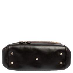 مملوكة مسبقًا حقيبة يد توتس غوتشي ماي فير فيونكة صغيرة جلد وكانفاس GG بيج/ بني داكن  