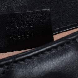 Pre Owned Gucci Black Matelasse Leather Super Mini GG Marmont Shoulder Bag