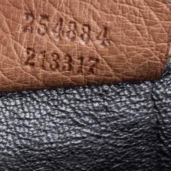 Pre Owned Gucci Brown Ostrich Medium New Bamboo Tassel Top Handle Bag