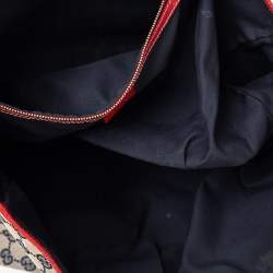 Pre Owned Gucci Beige/Red GG Canvas And Leather Jolicoeur Tote