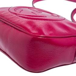 Pre Owned Gucci Pink Patent Leather Small Soho Disco Crossbody Bag