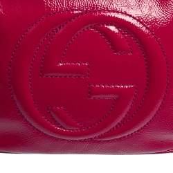 Pre Owned Gucci Pink Patent Leather Small Soho Disco Crossbody Bag
