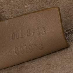 Pre Owned Gucci Beige Leather Ring Top Handle Bag