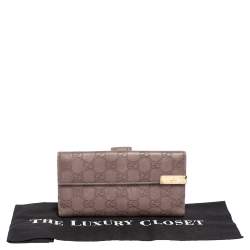 Gucci Purple Guccissima Leather Trademark Continental Wallet