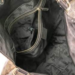 Pre Owned حقيب ة هوبو غوتشي هيستيريا جلد وكانفاس جي جي كريستال بيج/بني كبيرة 