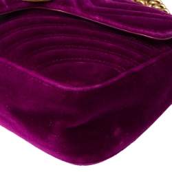 Pre Owned حقيبة كتف غوتشي جي جي مارمونت قطيفة ماتيلاس بنفسجي صغيرة 