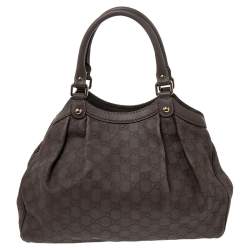 مملوكة مسبقًا حقيبة يد توتس غوتشي "سوكي" جلد غوتشيسيما بنفسجي فاتح متوسطة 