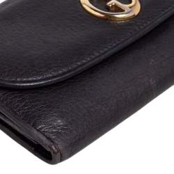 Gucci Dark Brown Leather 1973 Flap Continental Wallet