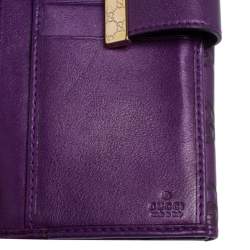 Gucci Purple Guccissima Leather Flap Continental Wallet