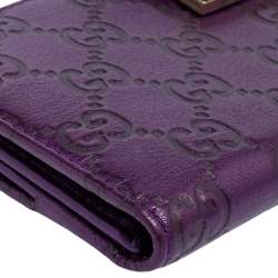 Gucci Purple Guccissima Leather Flap Continental Wallet