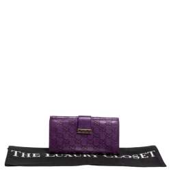 Gucci Purple Guccissima Leather Flap Continental Wallet