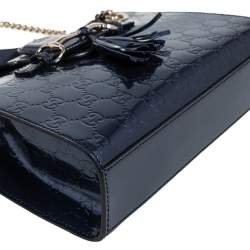 Pre Owned حقيبة كتف غوتشي إميلي جلد غوتشيسيما أسود صغيرة بسلسلة