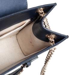 Pre Owned حقيبة كتف غوتشي إميلي جلد غوتشيسيما أسود صغيرة بسلسلة