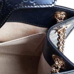 Pre Owned حقيبة كتف غوتشي إميلي جلد غوتشيسيما أسود صغيرة بسلسلة