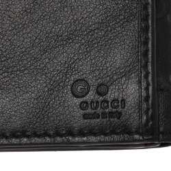 Gucci Black Guccissima Leather Charmy Continental Wallet