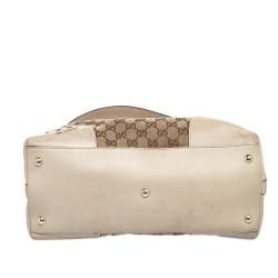 Pre Owned Gucci Beige GG Canvas And Leather Lovely Heart Hobo
