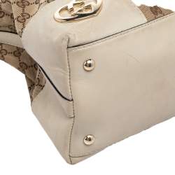 Pre Owned Gucci Beige GG Canvas And Leather Lovely Heart Hobo