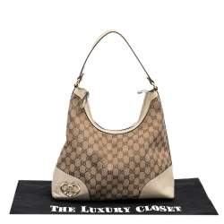 Pre Owned Gucci Beige GG Canvas And Leather Lovely Heart Hobo