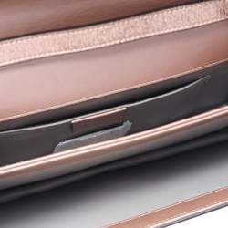 Pre Owned Gucci Metallic Gold Leather Crystal Embellished Interlocking G Broadway Clutch