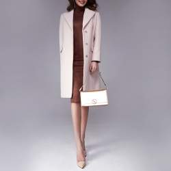 Pre Owned Gucci Metallic Gold Leather Crystal Embellished Interlocking G Broadway Clutch