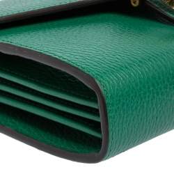 Pre Owned Gucci Green Leather Dionysus Wallet On Chain
