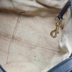 Pre Owned حقيبة يد توتس غوتشي سوهو جلد محبب أزرق كحلي متوسطة 