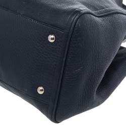 Pre Owned حقيبة يد توتس غوتشي سوهو جلد محبب أزرق كحلي متوسطة 