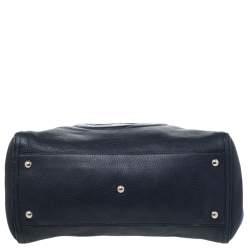 Pre Owned حقيبة يد توتس غوتشي سوهو جلد محبب أزرق كحلي متوسطة 