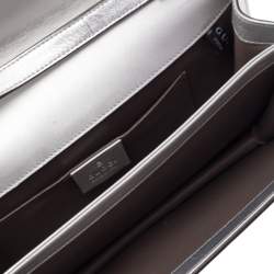 مملوكة مسبقًا حقيبة كلتش غوتشي برودواي جي متشابك مزخرف كريستال جلد فضي