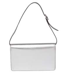 مملوكة مسبقًا حقيبة كلتش غوتشي برودواي جي متشابك مزخرف كريستال جلد فضي