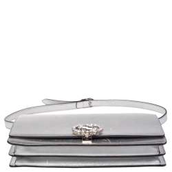 مملوكة مسبقًا حقيبة كلتش غوتشي برودواي جي متشابك مزخرف كريستال جلد فضي