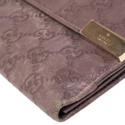Gucci Old Rose Guccissima Leather Trademark Continental Wallet