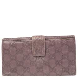 Gucci Old Rose Guccissima Leather Trademark Continental Wallet